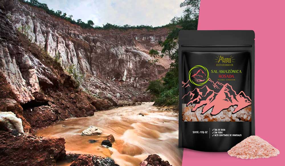 Amazon salt, pink rock salt from Peruvian rainforest